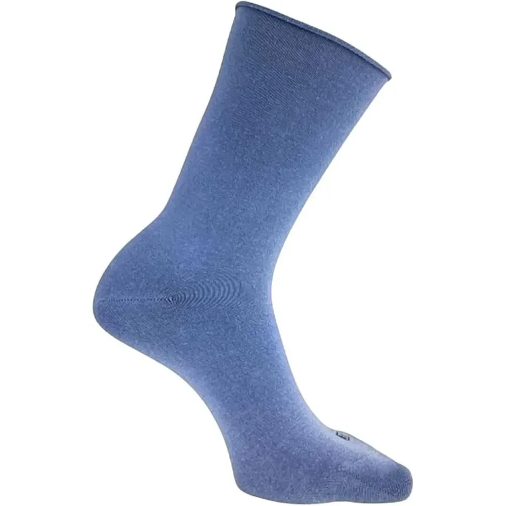 K BELL Womens Modal Roll Top Socks 6 pairs Solid Colors Blue White Pink Grey NWT